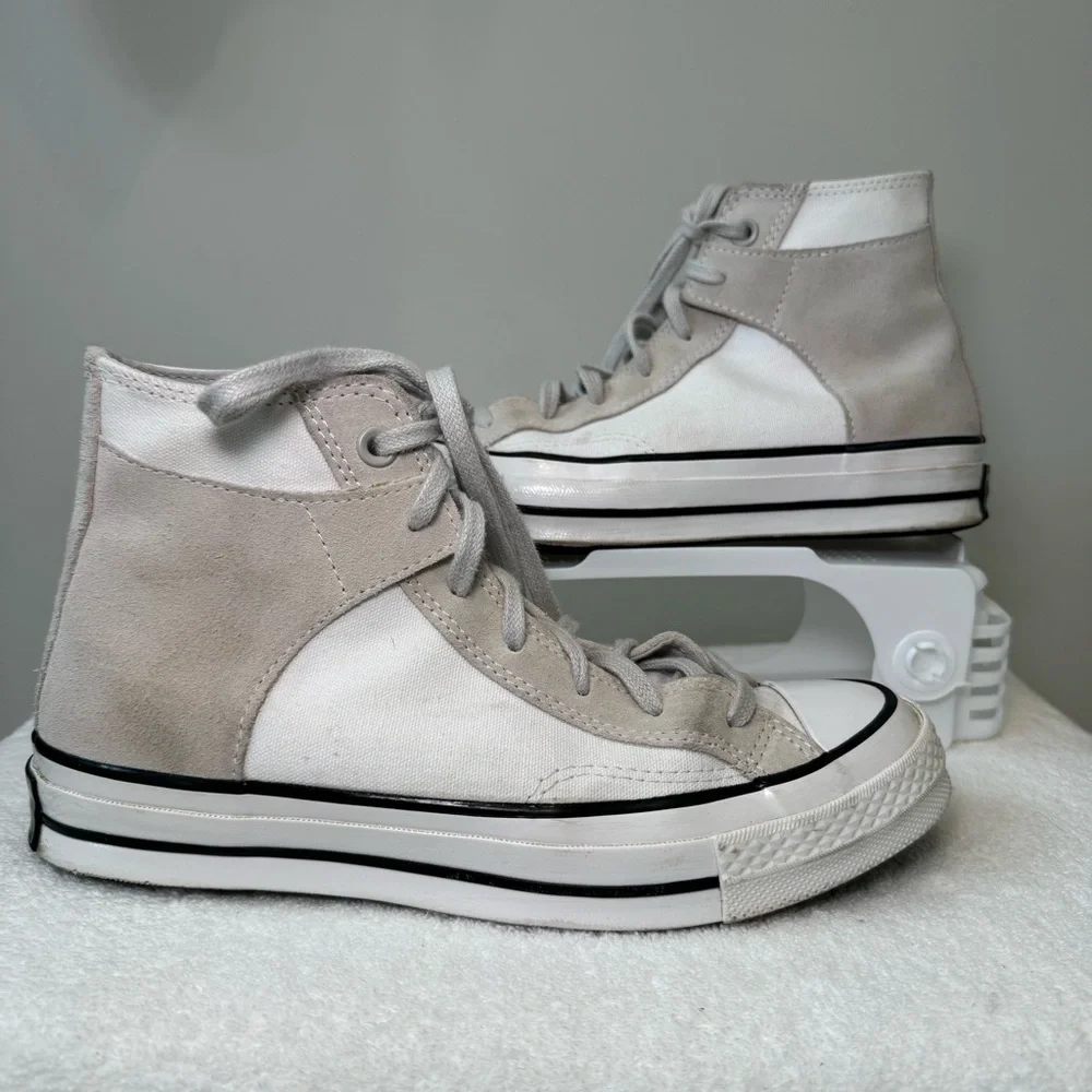 Converse Chuck 70 High White Mouse Shoes Casual Canvas‎ Suede Mens 6 A01780C